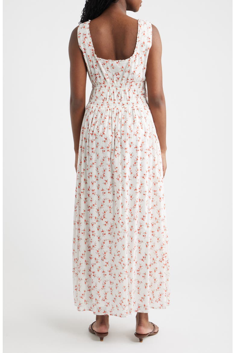 Jordie Floral Cotton Maxi Sundress, Alternate, color, ROUGE ROMANTIC