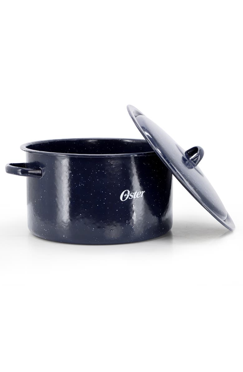 OSTER Castillo 11 Quart Enamel on Steel Stock Pot with Lid, Alternate, color, Blue