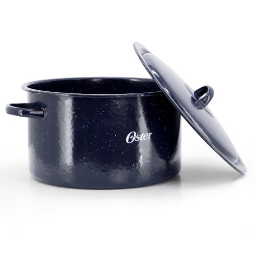Oster Castillo 11 Quart Enamel On Steel Stock Pot With Lid In Blue