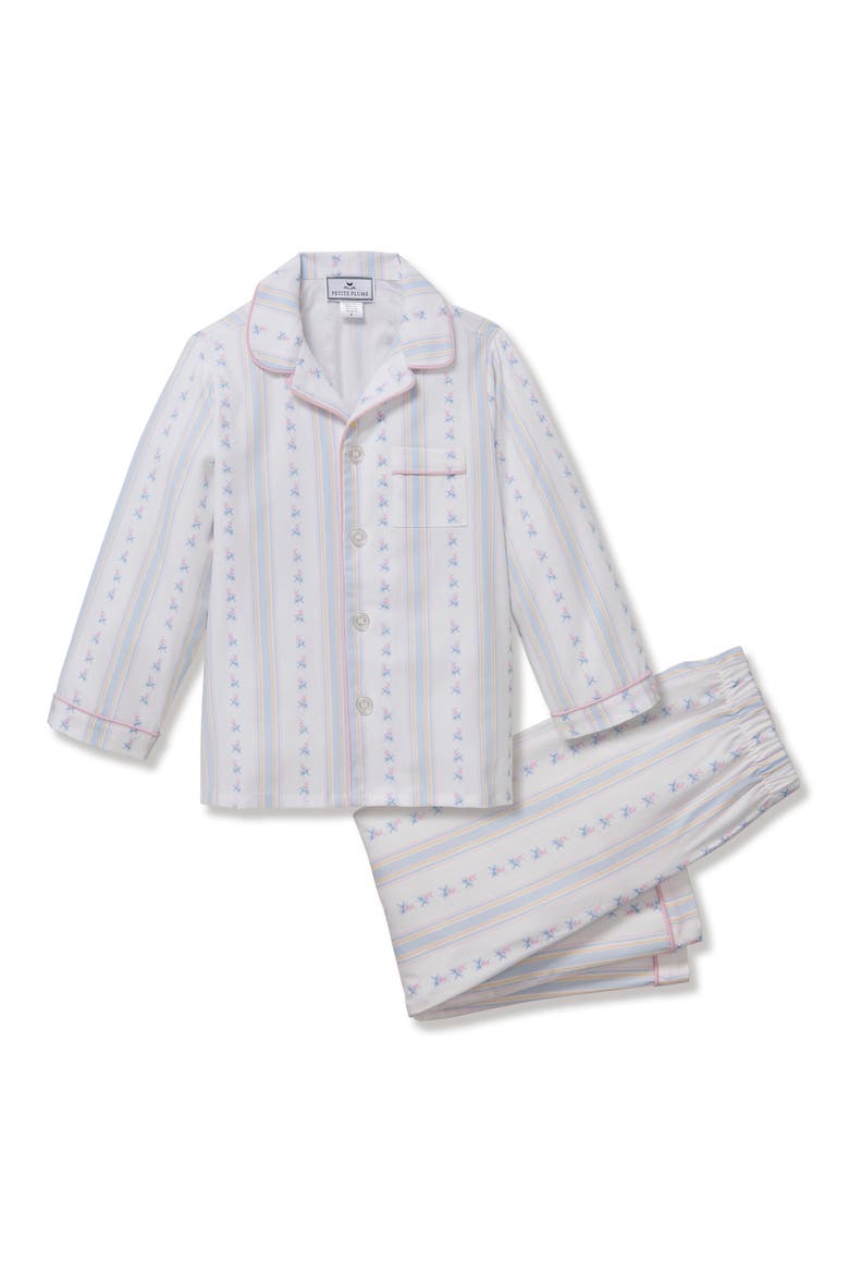 Cottage Stripe Classic Pajama Set, Main, color, WHITE