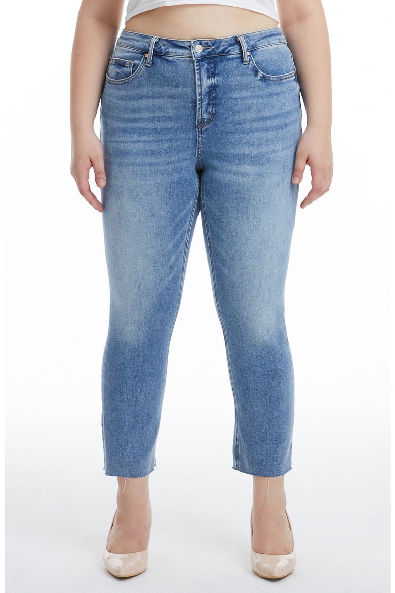 Raw Hem Ankle Skinny Jeans, Main, color, MEDIUM BLUE
