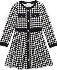 Speechless Kids' Houndstooth Long Sleeve Dress