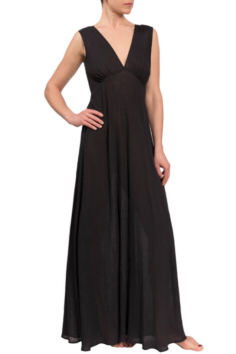 Amelia Long Nightgown, Main, color, BLACK