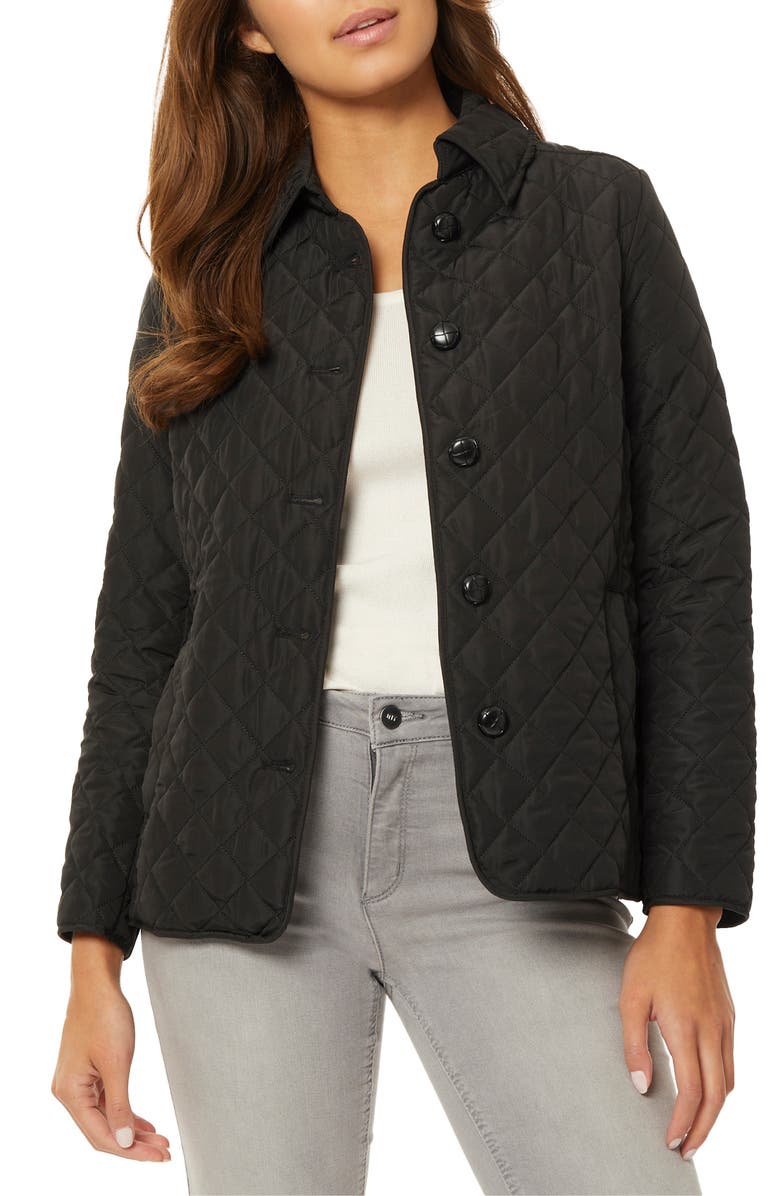 Jones New York Quilted Button Front Jacket, Main, color, 
