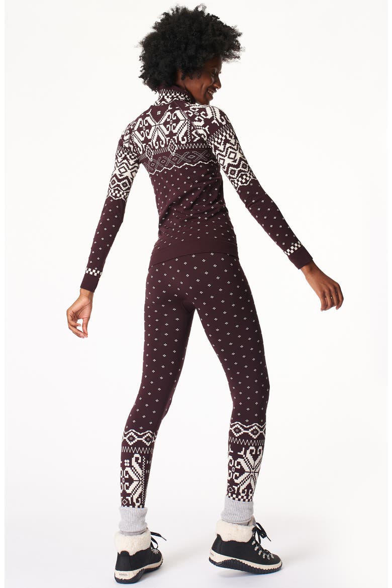 Base Layer Ski Sweater, Alternate, color, BLACK CHERRY FAIRISLE JACQUARD
