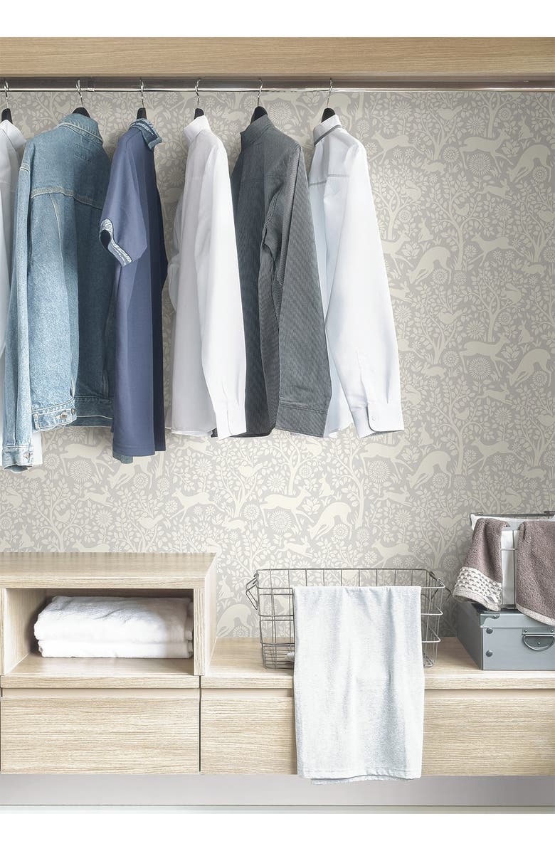 Wallpops Grey Merriment Peel & Stick Wallpaper, Alternate, color, Grey