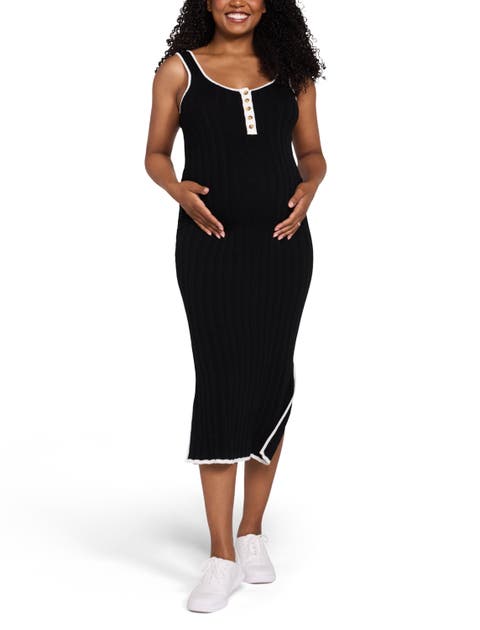 Sleeveless Nursing Henley Midi Dress