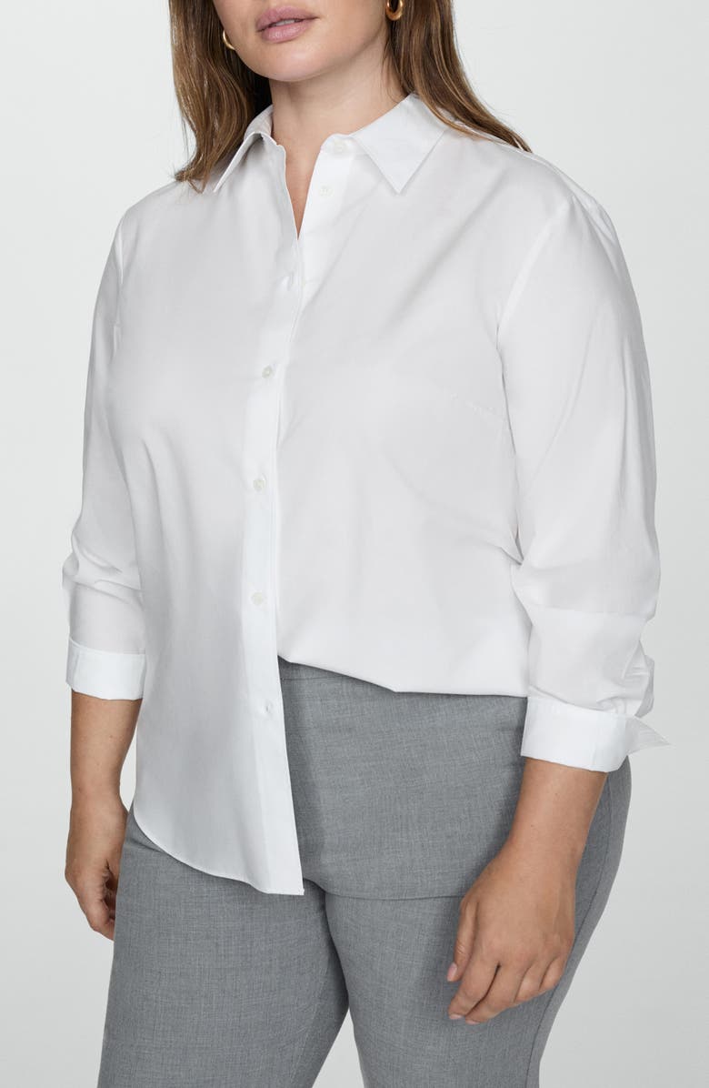 MANGO Relaxed Fit Button-Up Shirt, Alternate, color, 