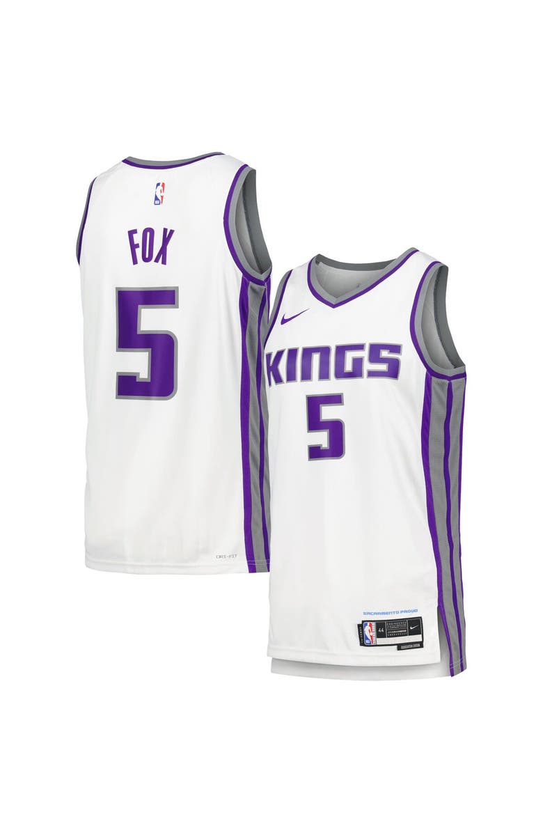 Nike Men's Nike De'Aaron Fox White Sacramento Kings Swingman Player Jersey - Association Edition, Main, color, 