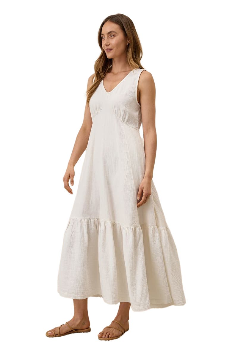 Pact Organic Cotton Double Gauze Beach To Brunch Dress, Alternate, color, Sea Salt