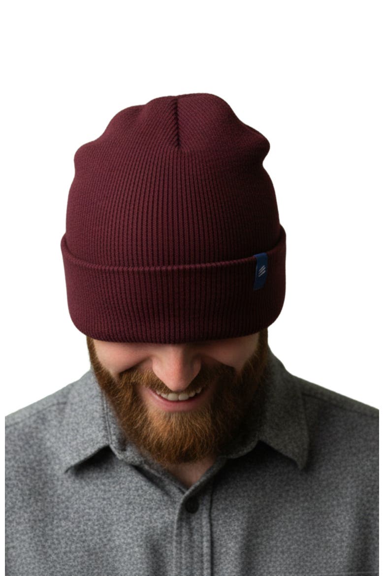 The Softest Ultra cozy Yak Yarn Heathered Knit Beanie, Alternate, color, Wine