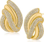 CZ by Kenneth Jay Lane Pavé Cubic Zirconia Swirl Earrings