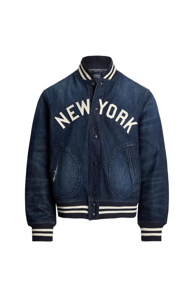 Polo Ralph Lauren Navy Yankees Denim Jacket, Alternate, color, 