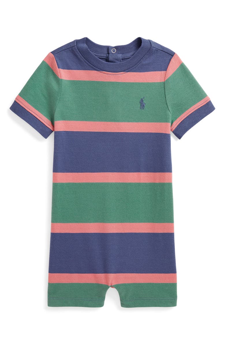 Ralph Lauren Stripe Cotton Romper, Main, color, 
