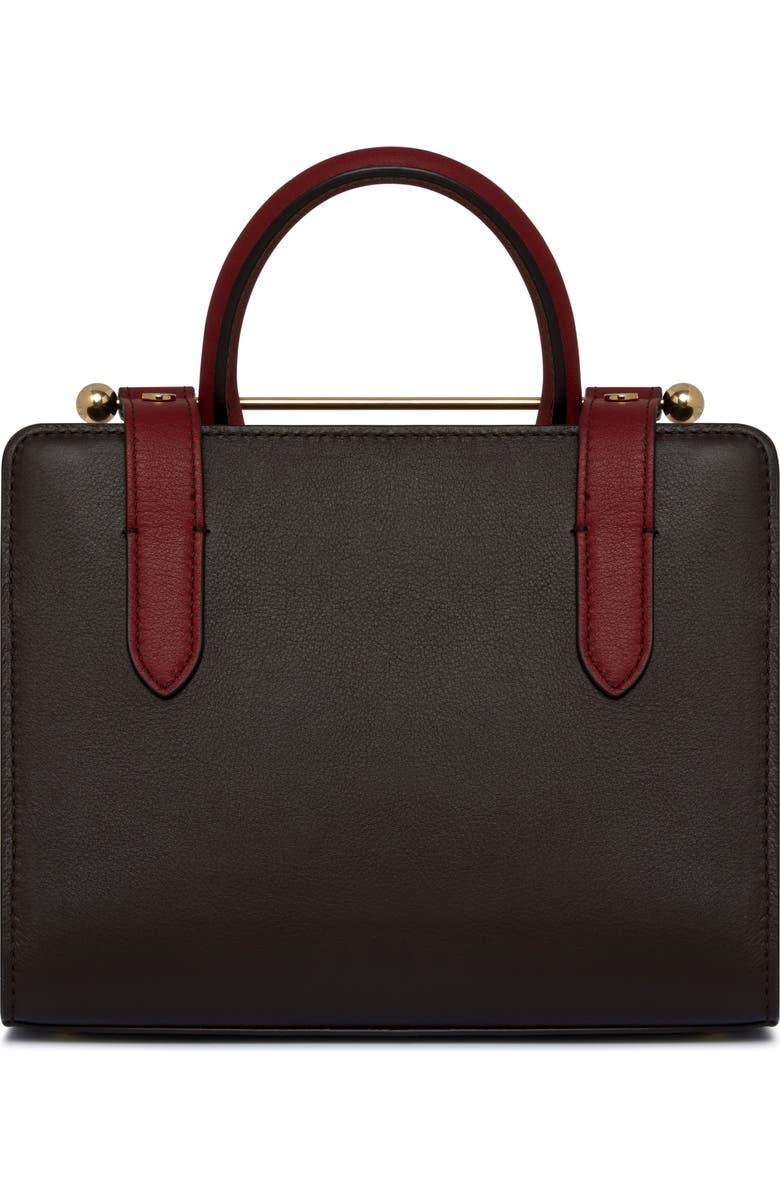 Strathberry Mini Colorblock Leather Tote, Alternate, color, Espresso/ Oxblood/ Black