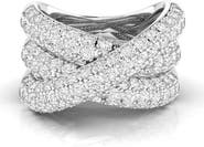 Everlee Pavé Cross Over Lab Diamond Ring in 14K