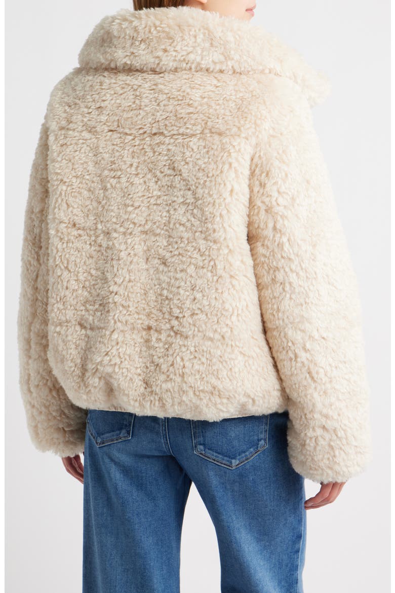 Kennie Water Repellent Faux Shearling Jacket, Alternate, color, SHORE BEIGE