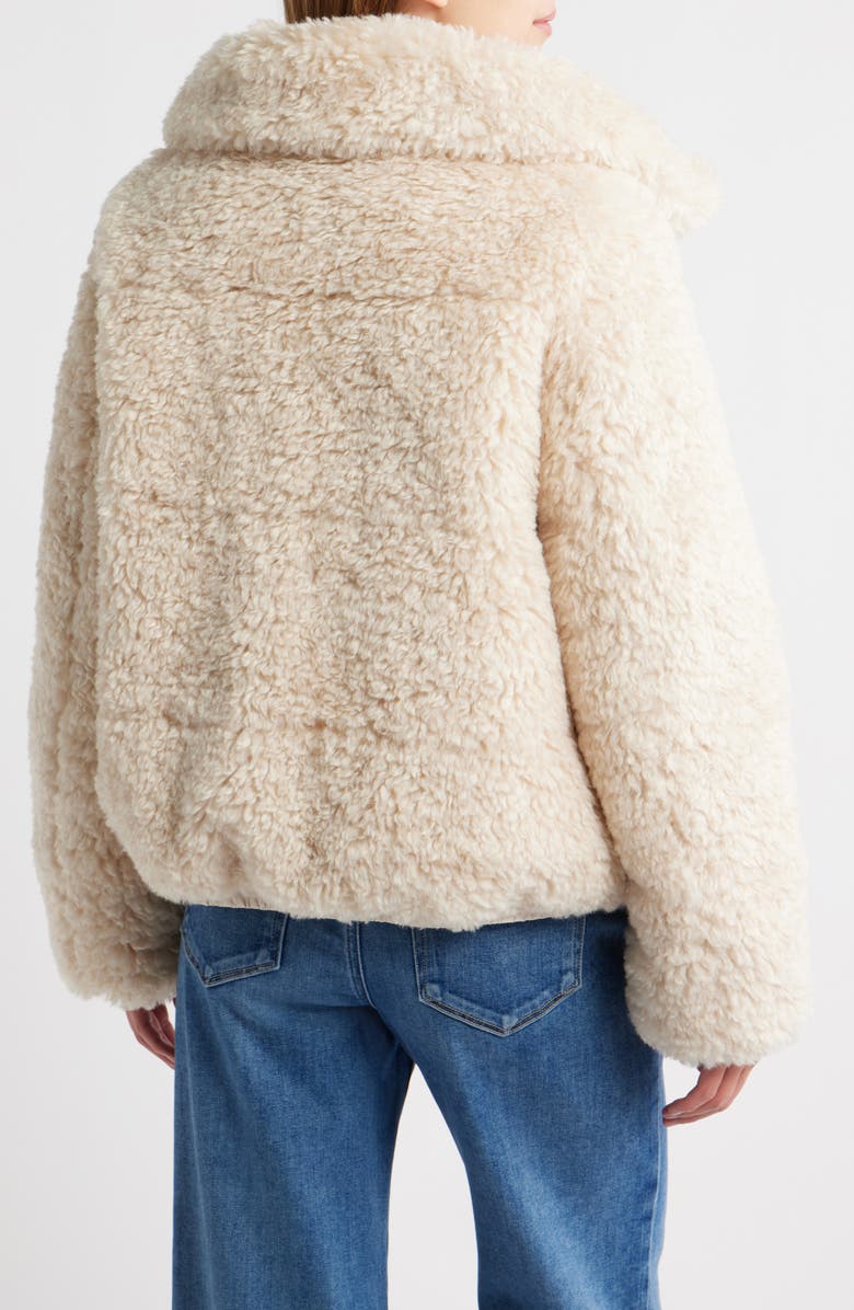 Save The Duck Kennie Water Repellent Faux Shearling Jacket, Alternate, color, Shore Beige
