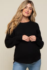 PinkBlush Waffle Knit Rounded Hem Sweater