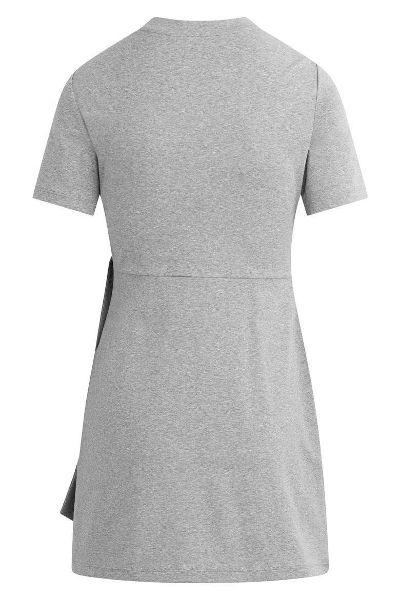 The Maisie Stretch Cotton Jersey Tie Front Dress, Alternate, color, HEATHER GREY