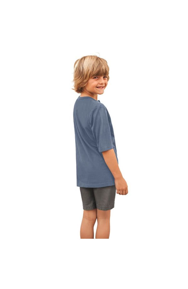 CITY THREADS Boys Soft Organic Cotton Jersey Short Sleeve Henley Tee, Alternate, color, Concrete