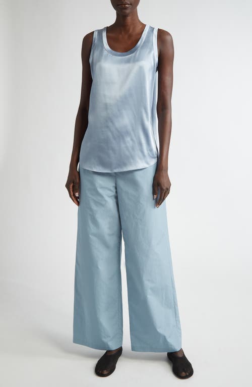Lafayette 148 New York Perla Reversible Silk Blouse In Paper Blue
