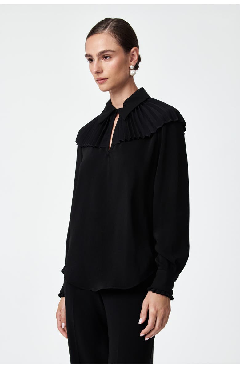 Trina Turk Windmill Pleated Top, Alternate, color, Black
