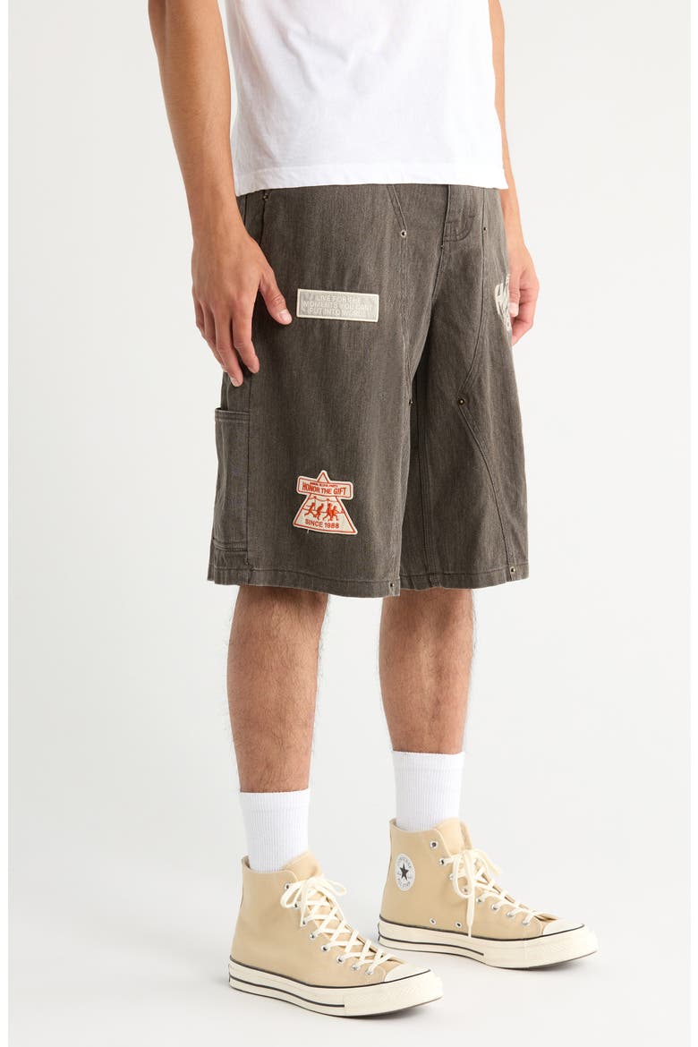Cotton Twill Carpenter Shorts, Alternate, color, BLACK
