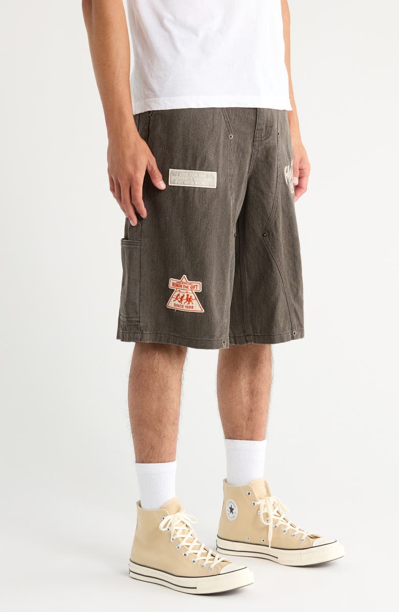 HONOR THE GIFT Cotton Twill Carpenter Shorts, Alternate, color, Black