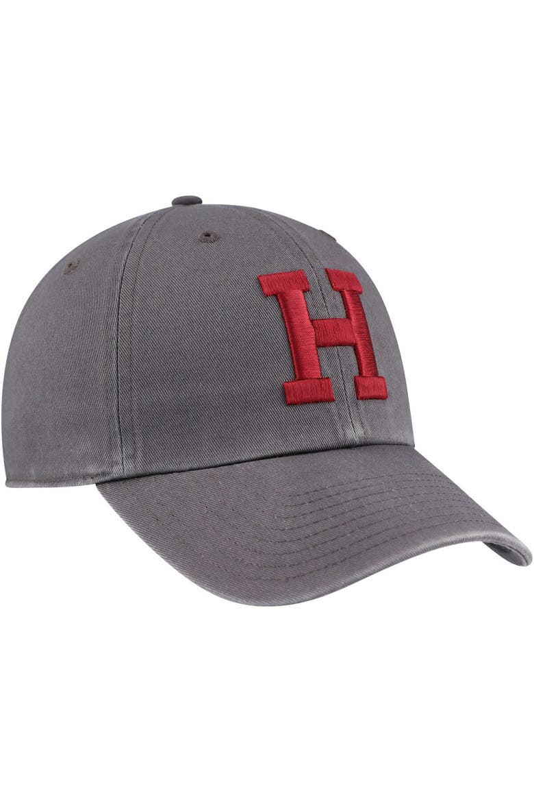 Men's '47 Charcoal Harvard Crimson Clean Up Adjustable Hat, Alternate, color, Charcoal