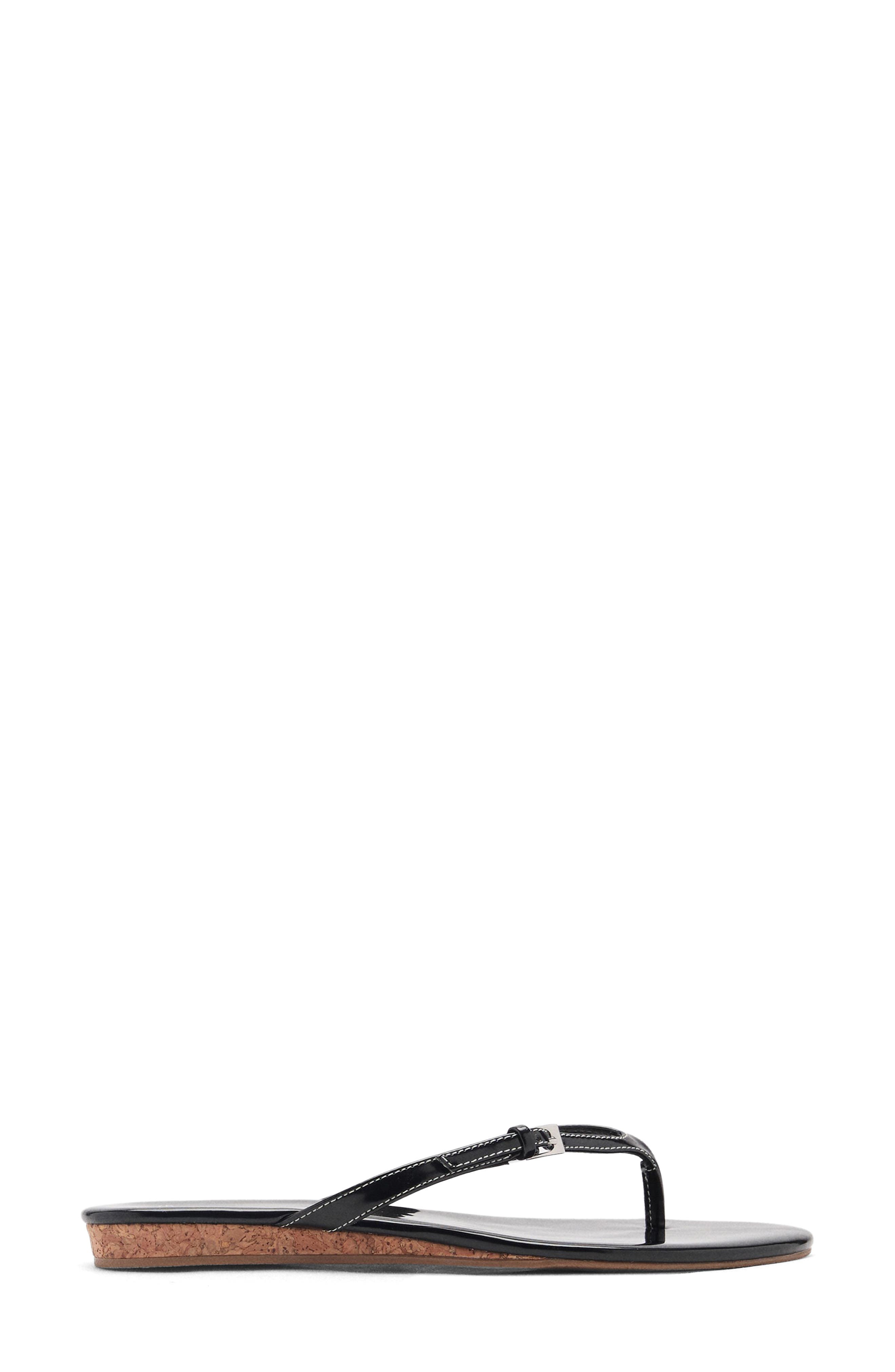 MANGO Buckle Flip Flop, Alternate, color, Black