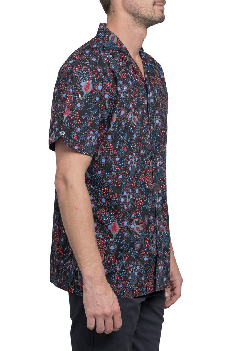 Ben Sherman Trim Fit Print Short Sleeve Sport Shirt, Alternate, color, 