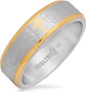 STEELTIME Men's Two-Tone Cigar Ring