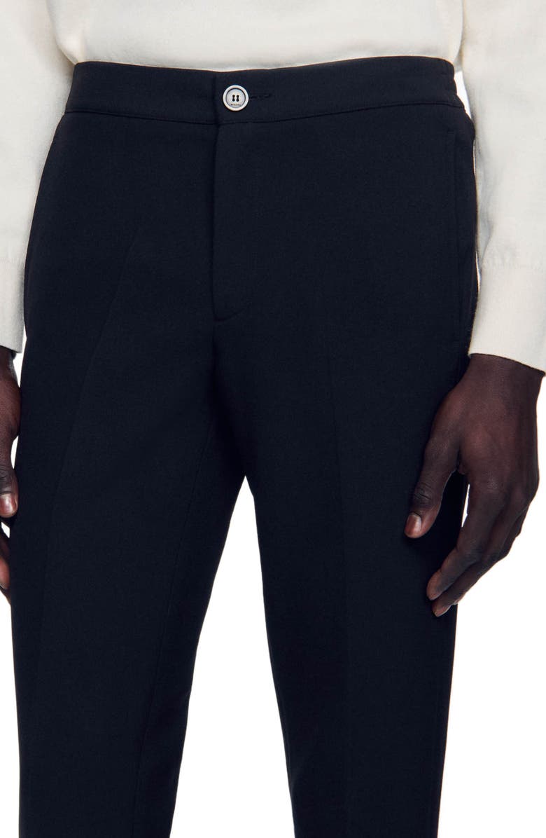 SANDRO Jersey trousers, Alternate, color, Black