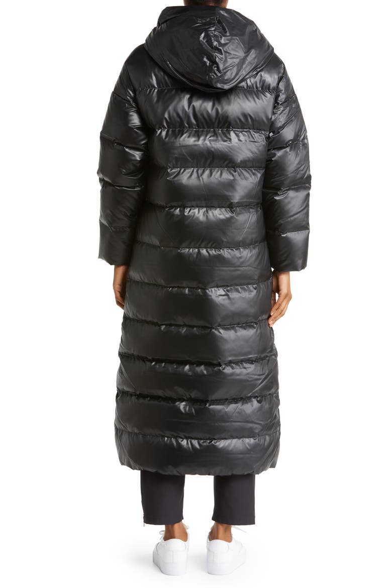 Sportswear City Quilted Longline Down Parka, Alternate, color, BLACK/ WHITE