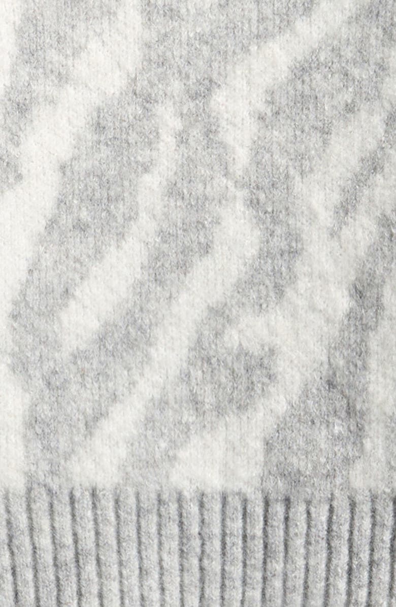 Freshman Kids' Zebra Stripe Sweater & Sweater Skirt Set, Alternate, color, Grey/ Ivory