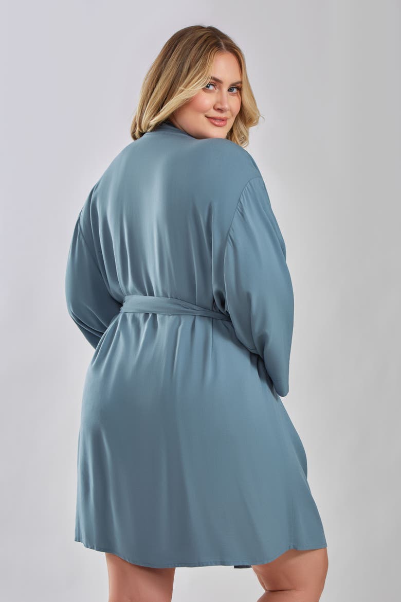 Organic Cotton and Tencel Blend Robe, Alternate, color, Blue
