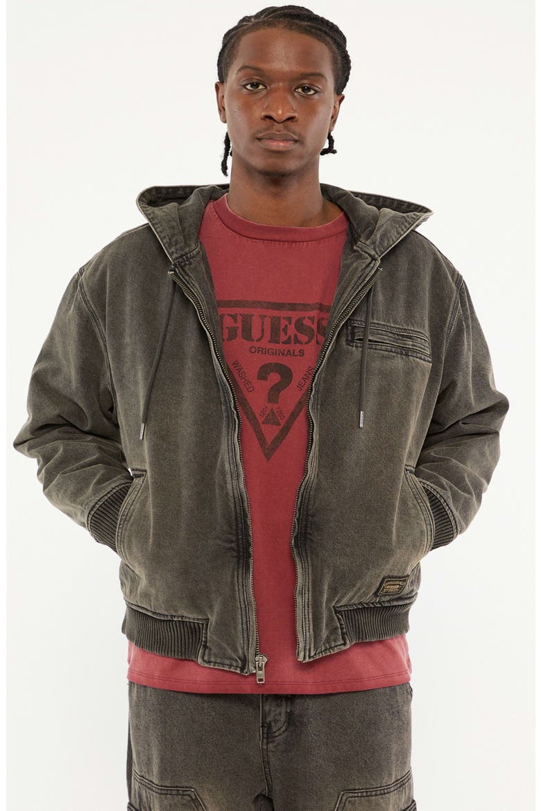 Originals Hooded Sanded Denim Zip Jacket, Alternate, color, GWSB