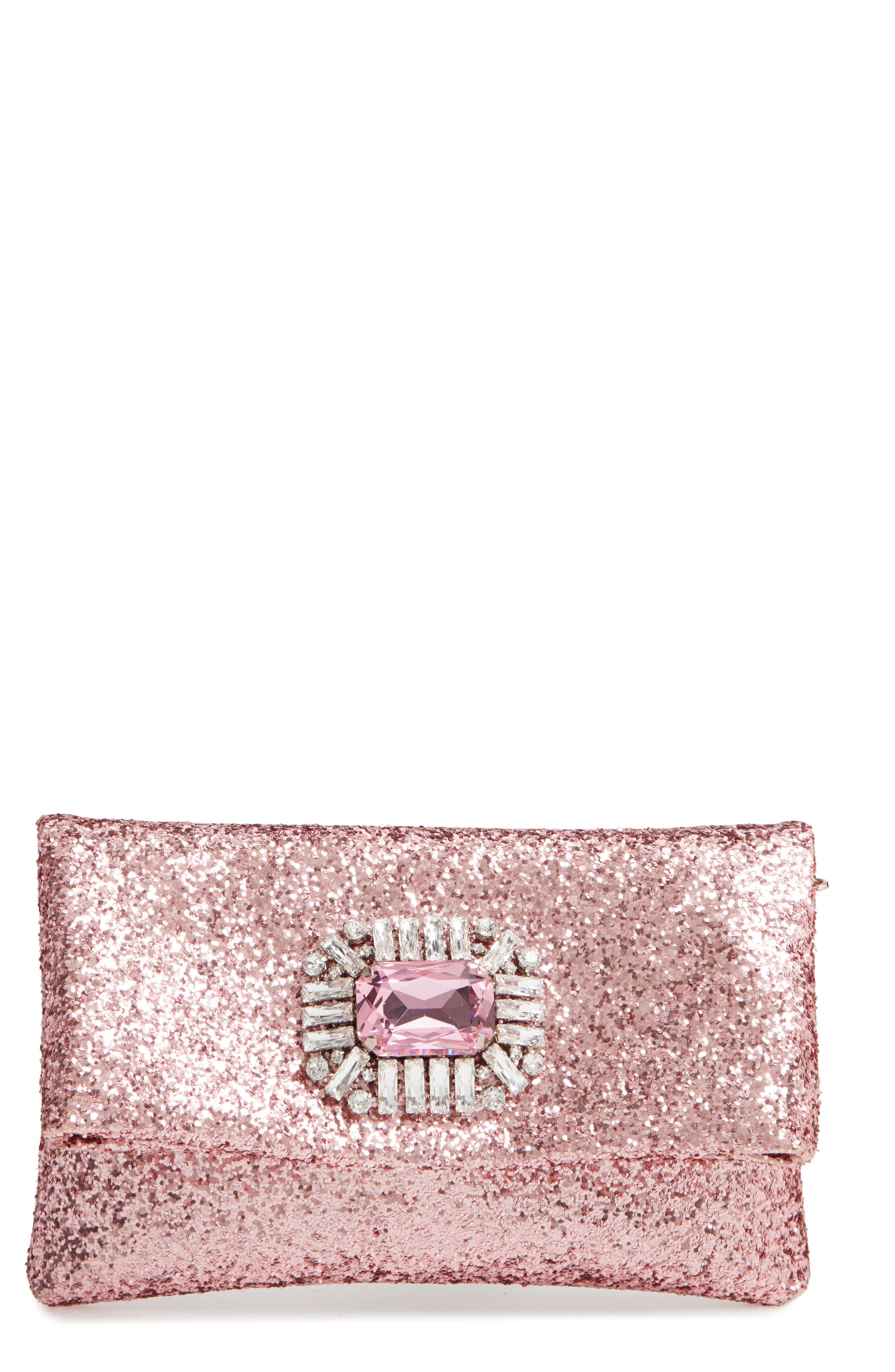Jimmy Choo Titania Galactica Glitter Clutch, Main, color, 
