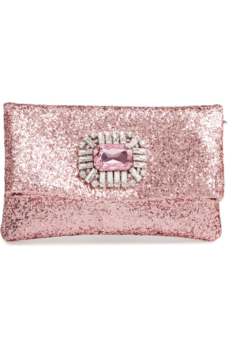 Jimmy Choo Titania Galactica Glitter Clutch, Main, color,