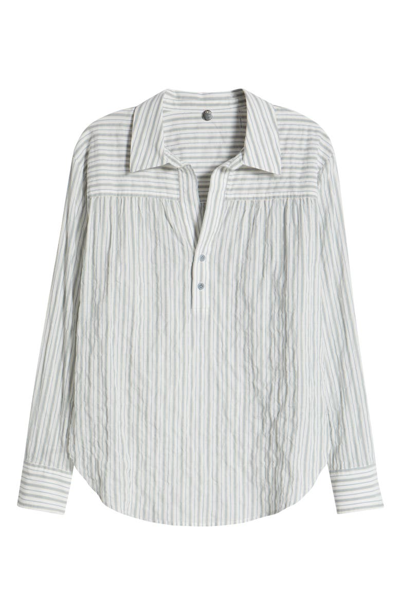 MARGARET O'LEARY Marina Stripe Stretch Cotton Popover Shirt, Alternate, color, 