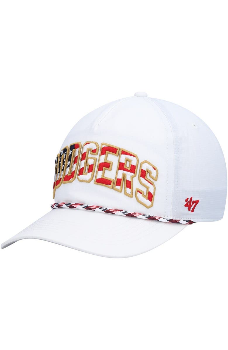 '47 Men's '47 White Los Angeles Dodgers Flag Flutter Hitch Snapback Hat, Main, color, 