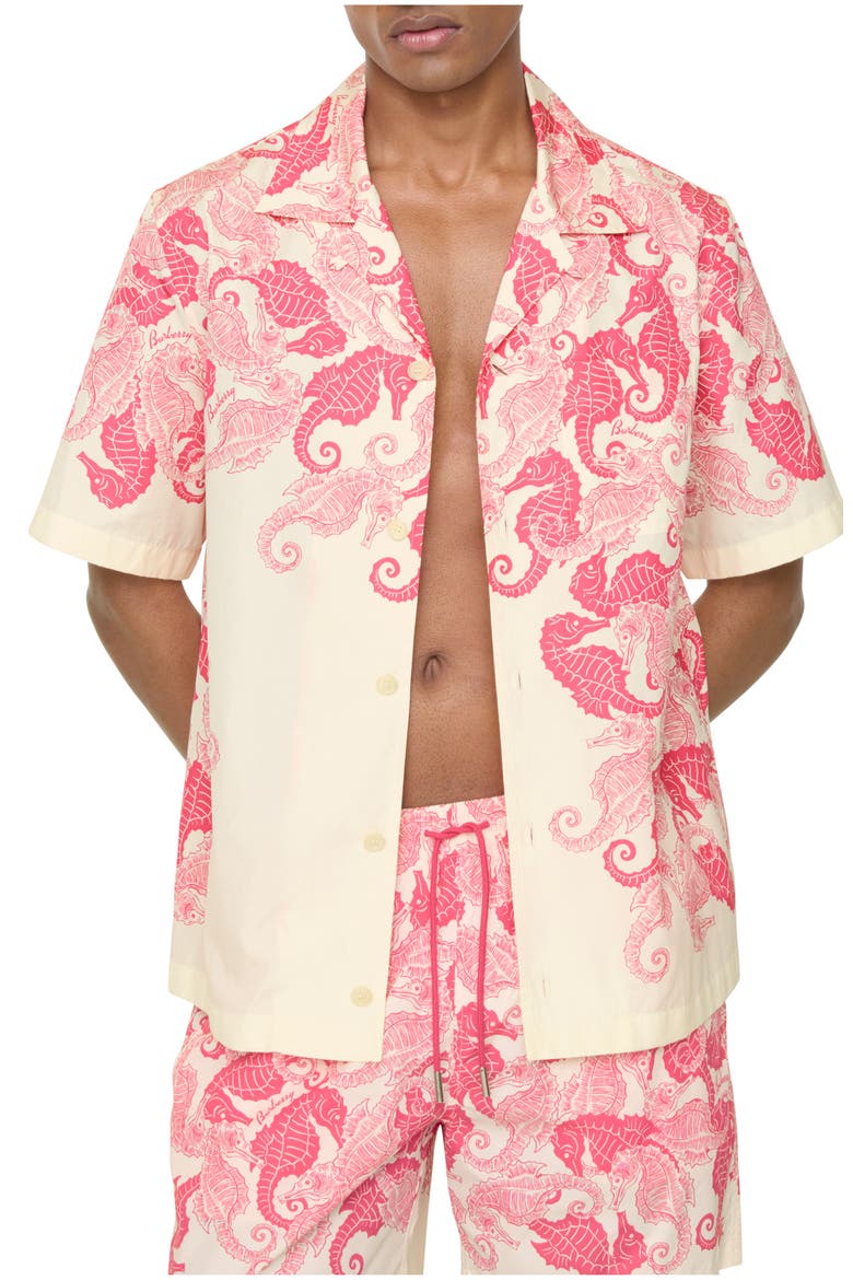 Seahorses Swim Shorts, Main, color, Azalea pink