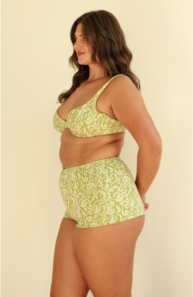 Dippin Daisys Farrah Elastic Waist Booty Short, Alternate, color, Twin Fin Matcha