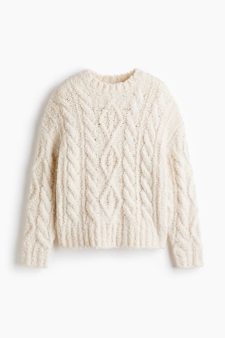 Cable-knit Jumper, Alternate, color, Cream