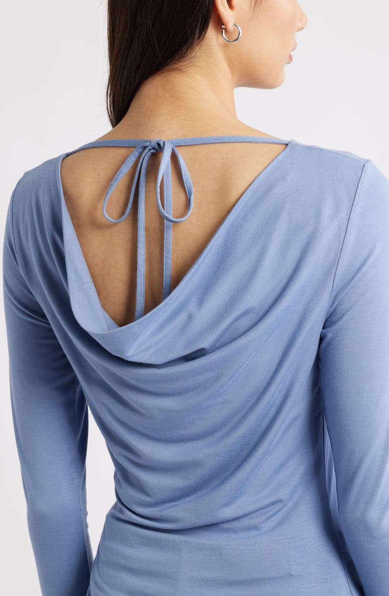 Open Edit Cowl Back Long Sleeve Shirt, Alternate, color, Blue Umbra