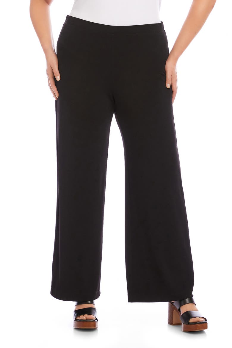 Travel Jersey Wide Leg Pants, Main, color, BLACK