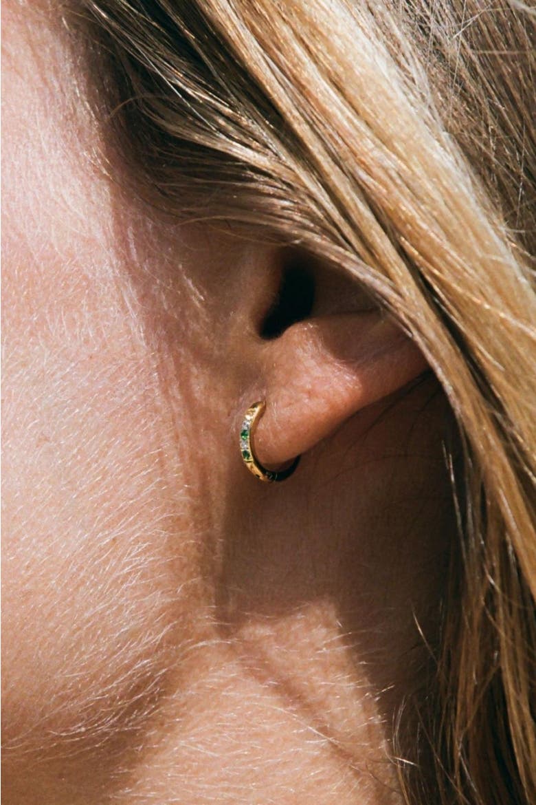 Oasis Green Hoops Earrings, Alternate, color, Green