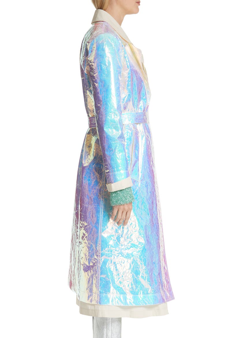 Devin Iridescent Layered Trench Coat, Alternate, color, IRIDESCENT