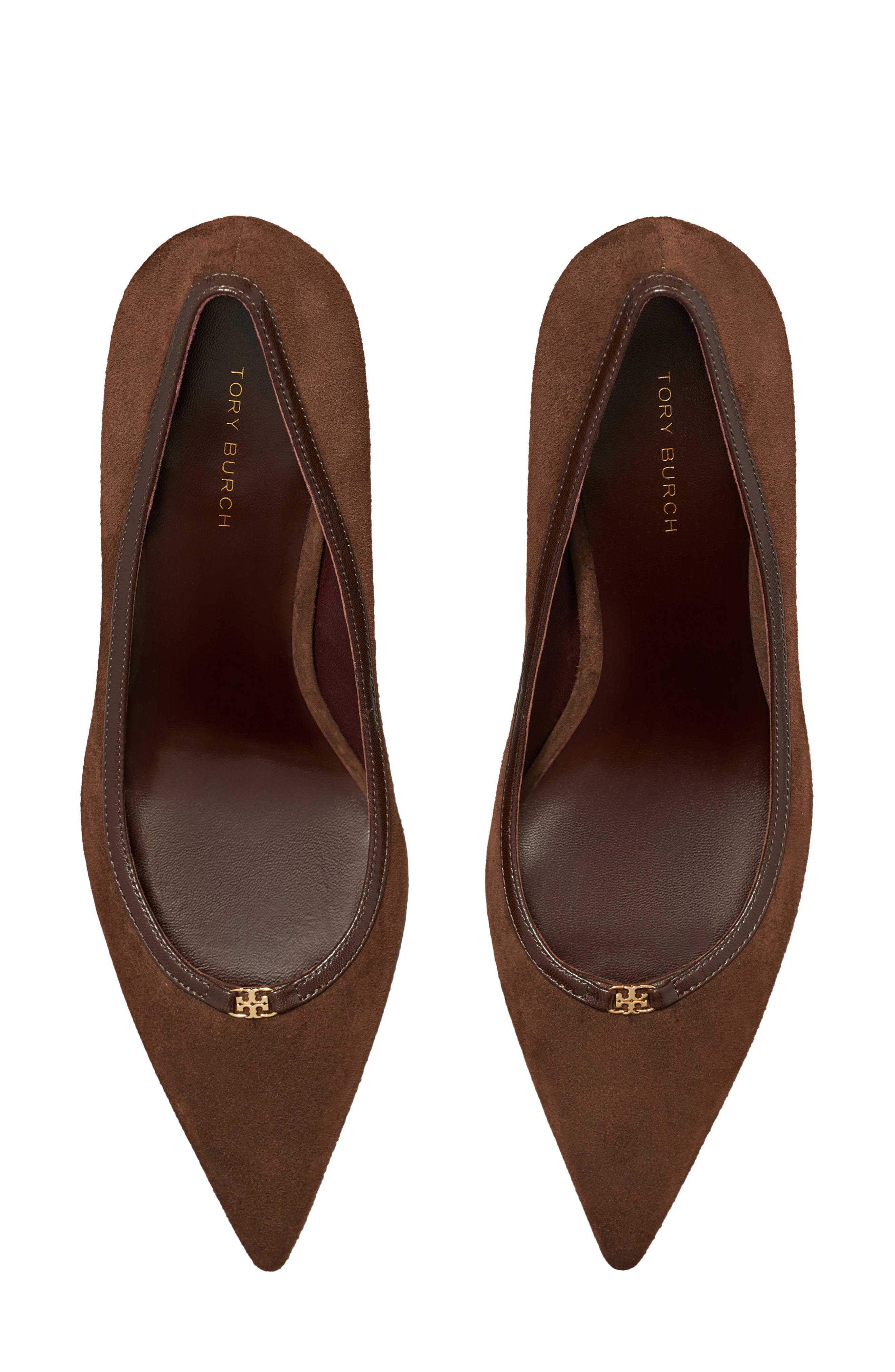 Double T Buckle Pointed Toe Pump, Alternate, color, DARK COCOA / COCOA